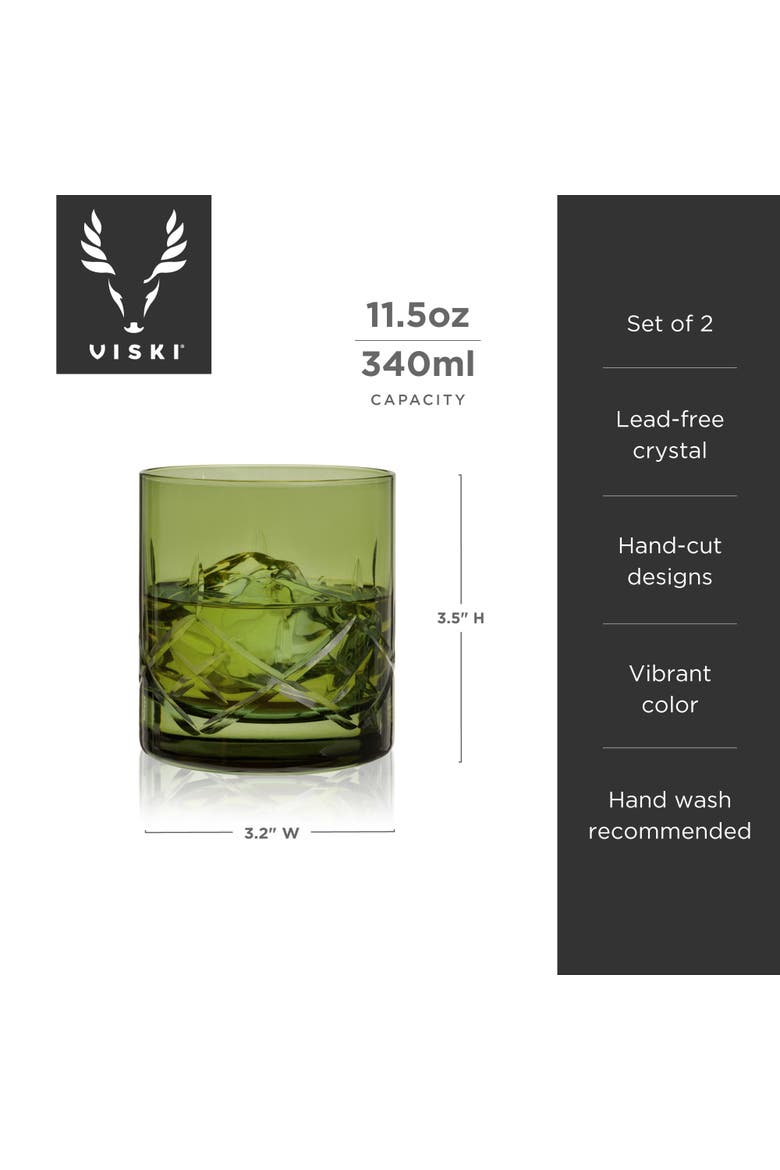 Admiral Crystal Rocks Glasses, Alternate, color, Green