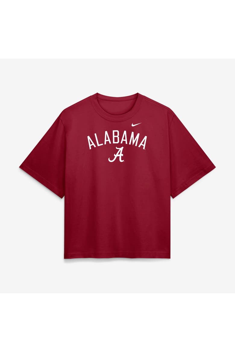 Women's Nike  Crimson Alabama Crimson Tide Arch Logo Boxy T-Shirt, Main, color, Crimson