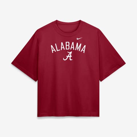Women's Nike  Crimson Alabama Crimson Tide Arch Logo Boxy T-Shirt