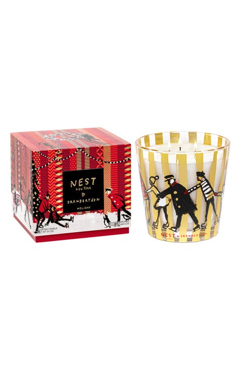 Holiday Decorative 3-Wick Drawbertson Candle