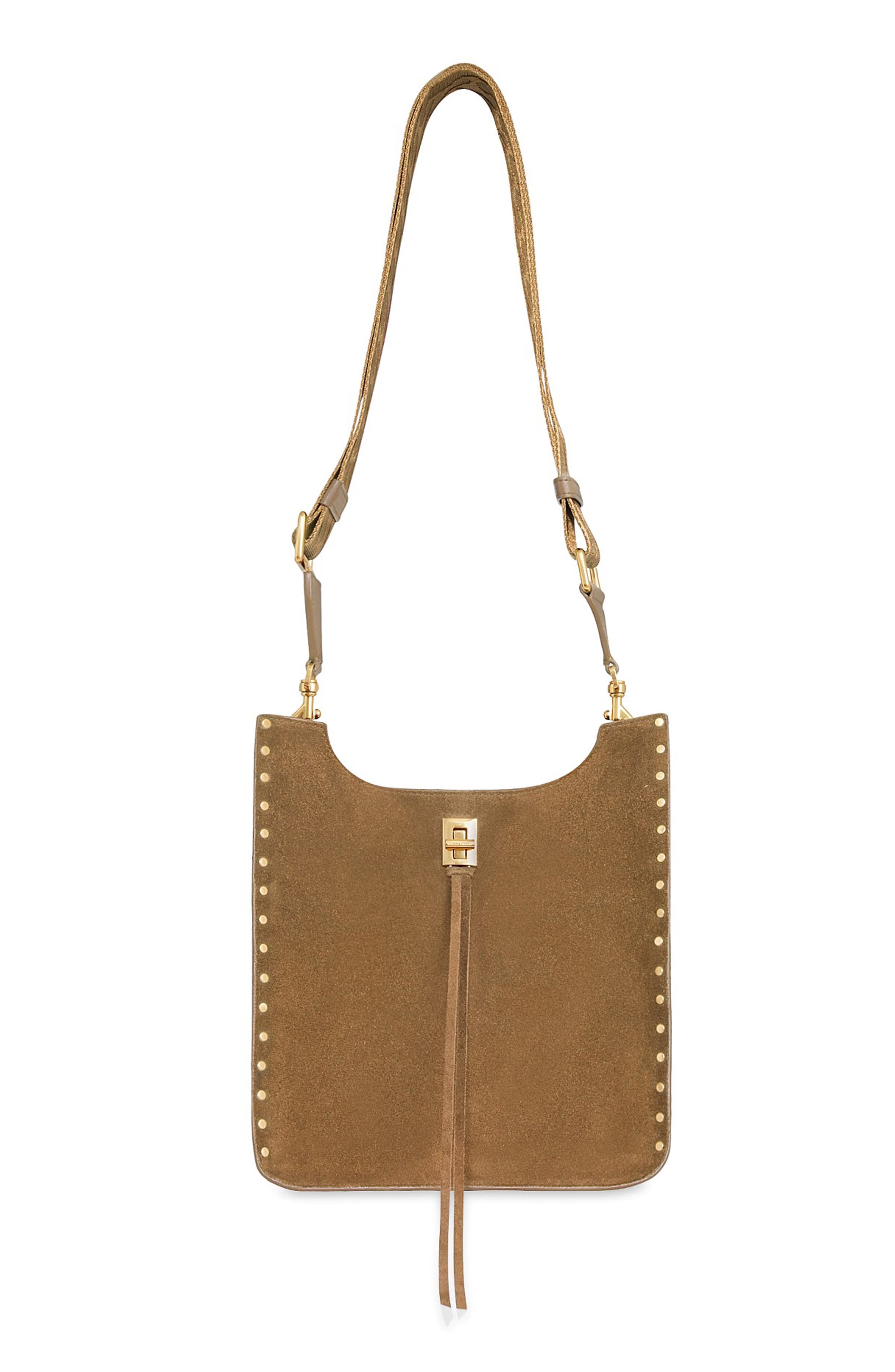 Rebecca Minkoff Medium Darren Feed Crossbody Bag, Main, color, Praline