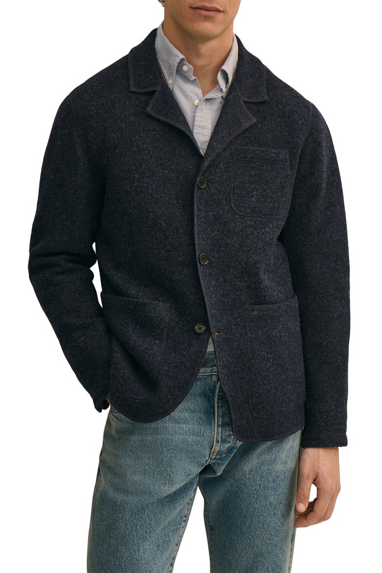 Wool Knit Blazer, Main, color, NAVY HEATHER