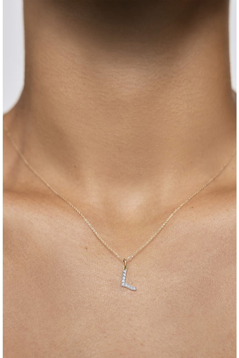 Diamond Initial Pendant, Alternate, color, 14K