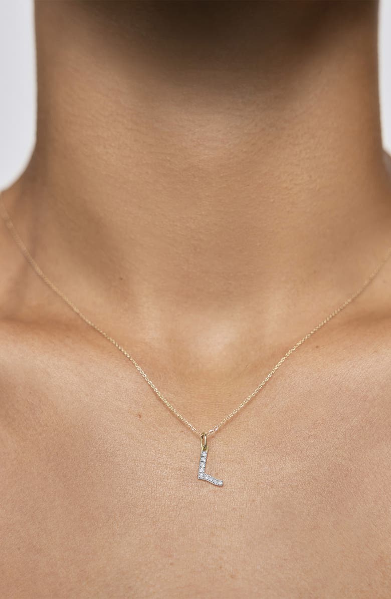 Monica Vinader Diamond Initial Pendant, Alternate, color, L - 14K Yg