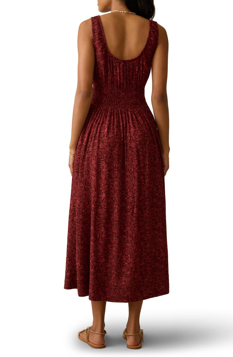 Faherty Sunseeker Smocked Waist Midi Dress, Alternate, color, Belmonte Floral