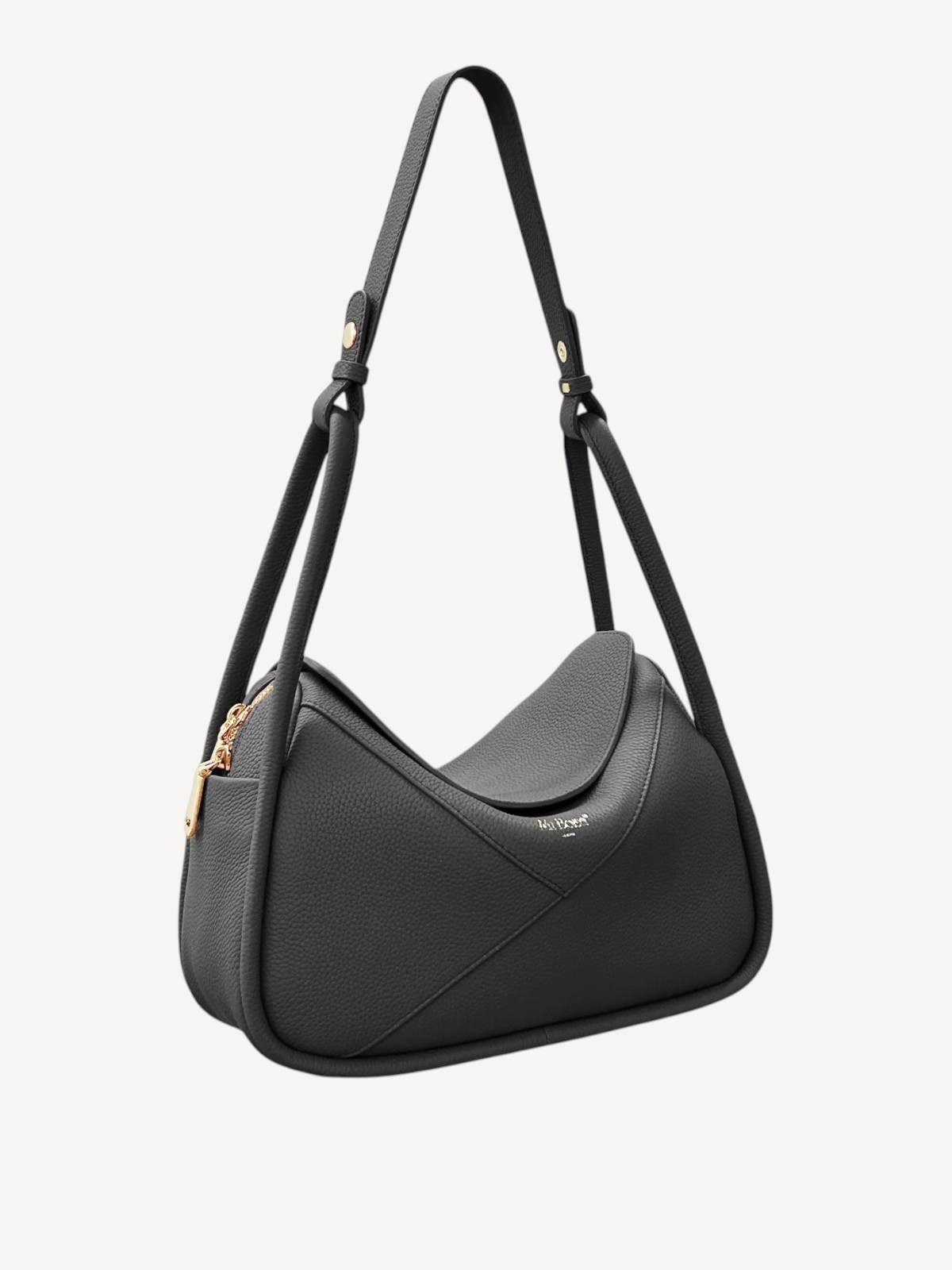 Carnaby Genuine Pebble Leather Shoulder Bag, Main, color, Black