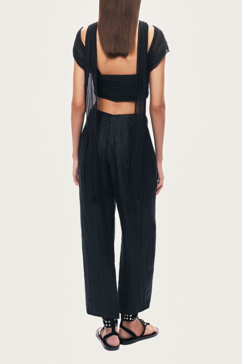 Relaxed Linen Pants, Alternate, color, Black