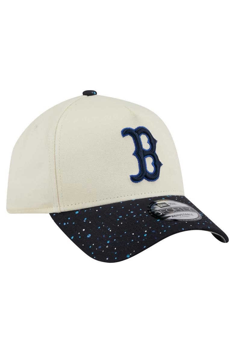 Men's New Era  Cream Boston Red Sox Speckle A-Frame 9FORTY Adjustable Hat, Alternate, color, Cream