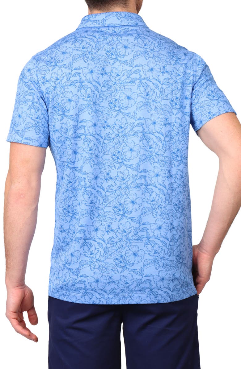 TailorByrd Floral Modal Blend Polo, Alternate, color, Oxford Blue