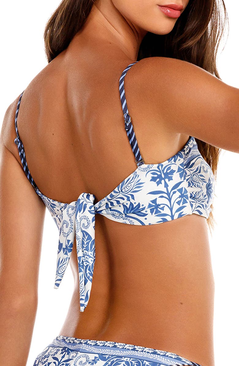 Agua Bendita Lace Batik Ring Bikini Top, Alternate, color, Blue