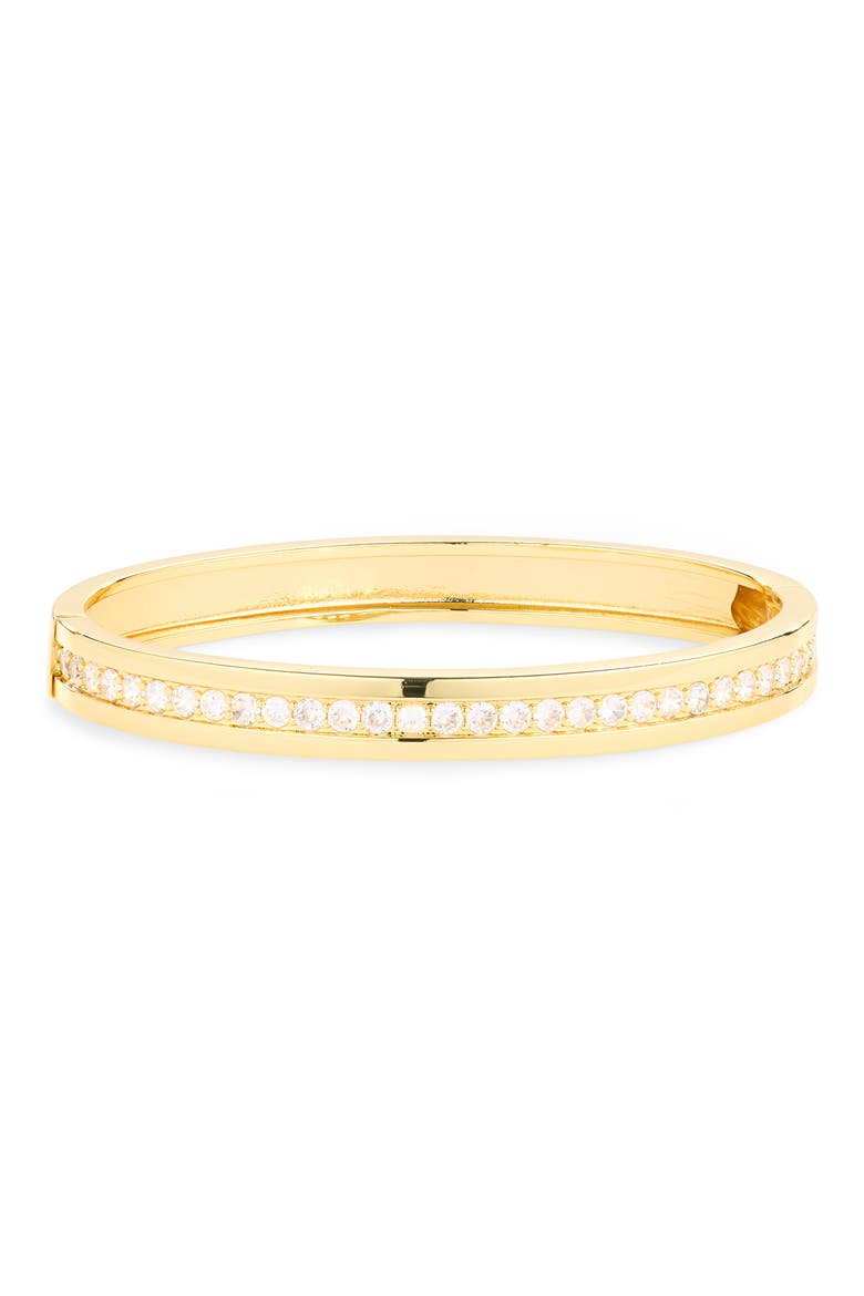 Pavé Cubic Zirconia Hinge Bangle, Main, color, CLEAR- GOLD