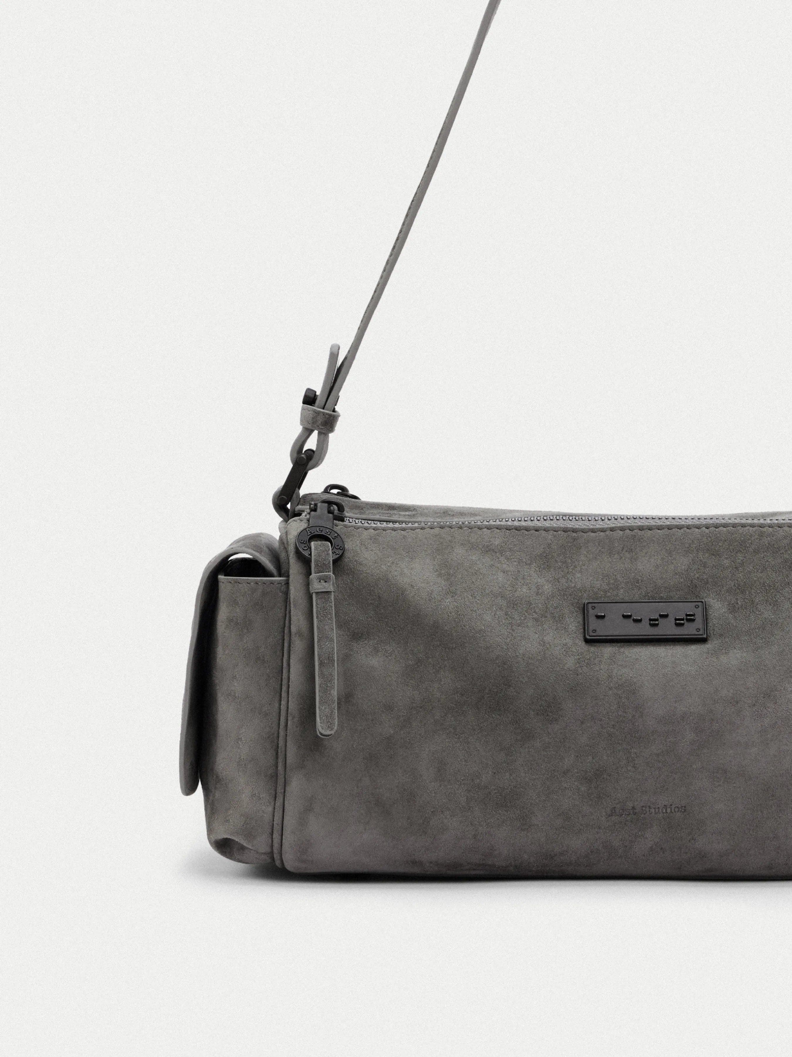 Aest Studios Capture Medium Sling Bag, Alternate, color, Stone Gray Suede