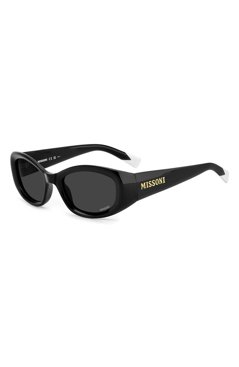 Missoni 50mm Rectangular Sunglasses, Alternate, color, Black/ Grey