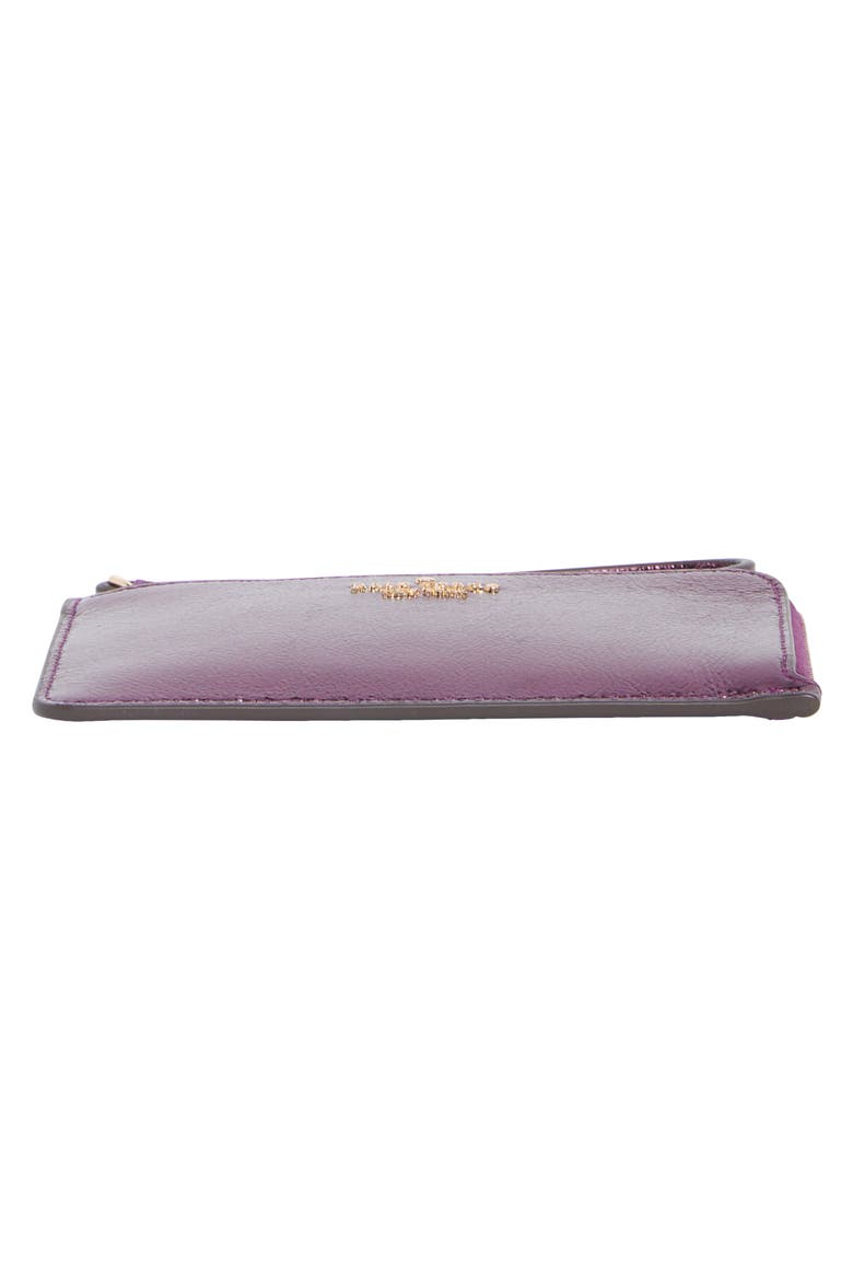 Small L-Zip Leather Wristlet, Alternate, color, DARK RASPBERRY