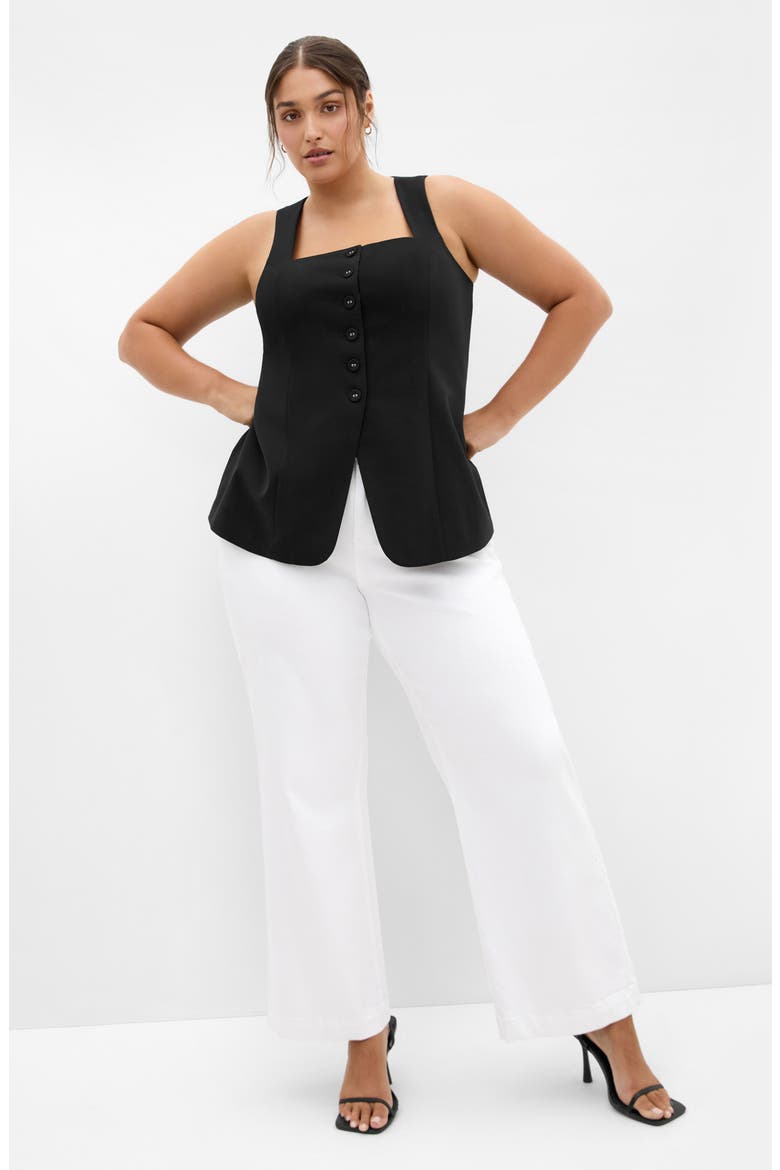 Jaz Peplum Vest, Alternate, color, BLACK