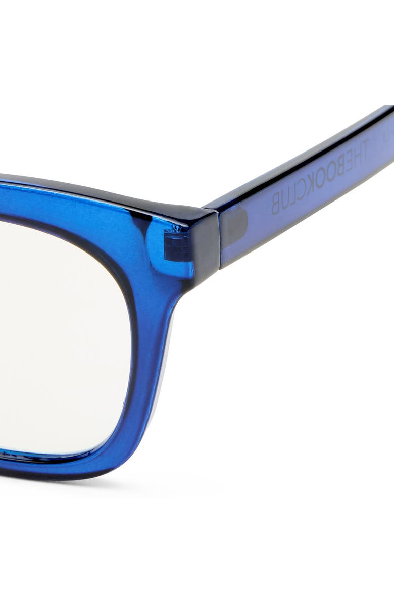 The Book Club The Beatrix 48mm Square Blue Light Blocking Reading Glasses, Alternate, color, Crystal Inkwell