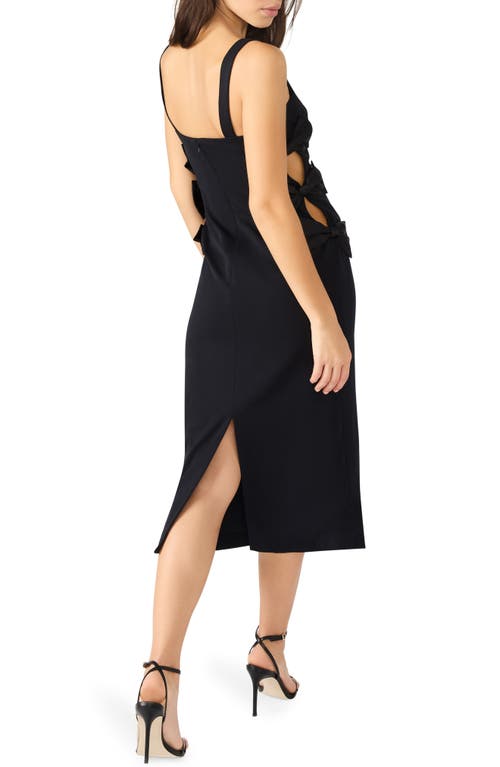 Steve Madden Rene Side Bow Sleeveless Midi Dress In Black