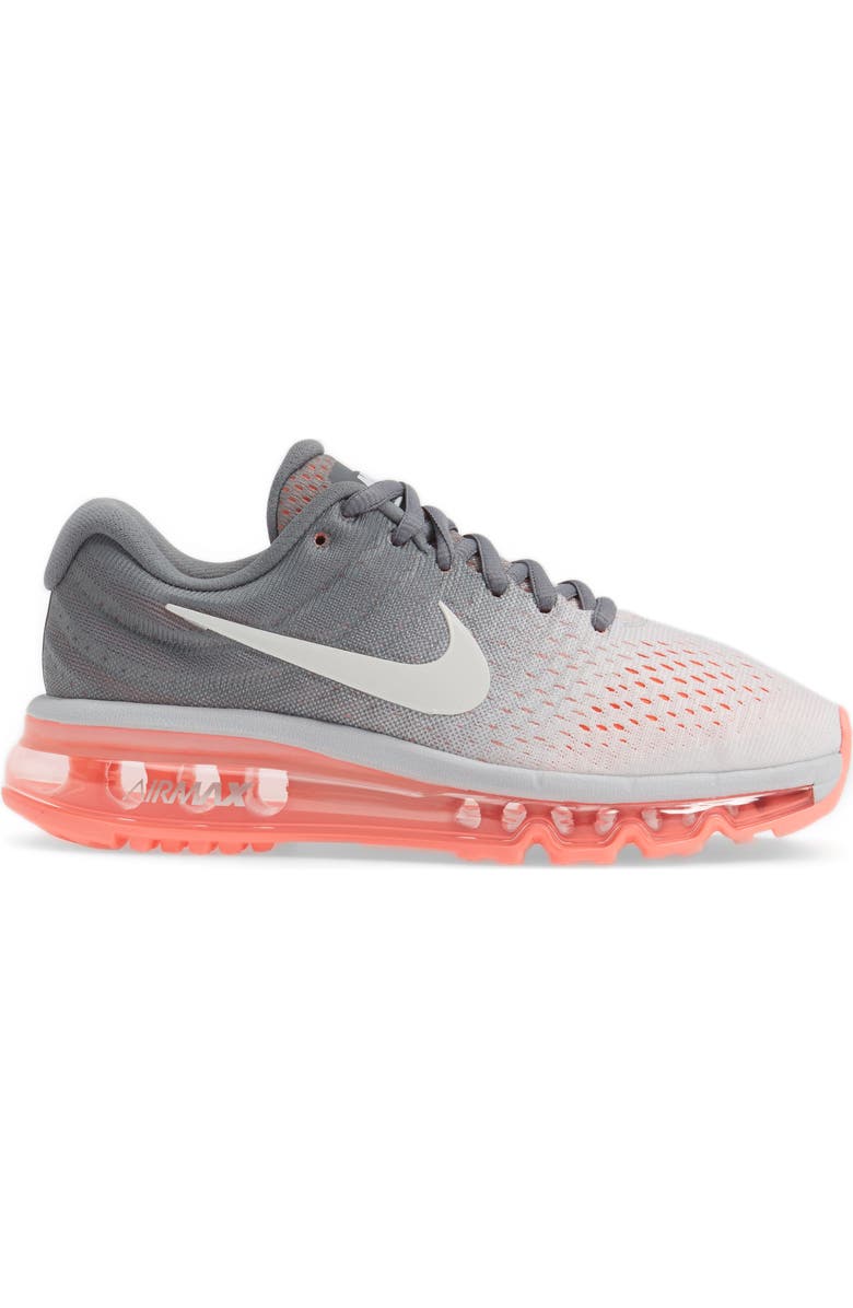 Nike Air Max 2017 Running Shoe, Alternate, color, Platinum/ Whte/ Grey/ Hot Lava