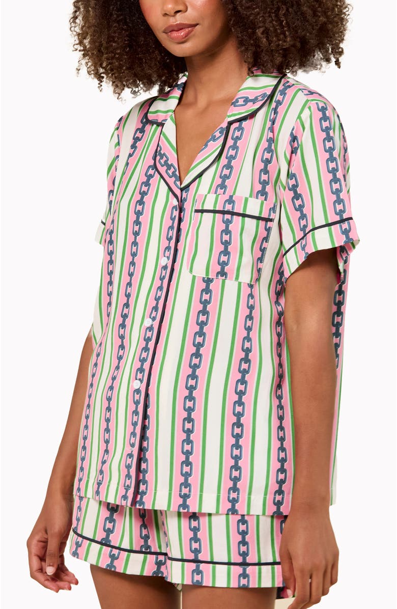 Katie Kime Chain Stripe Pant Set, Alternate, color,