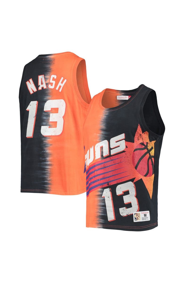 Mitchell & Ness Men's Mitchell & Ness Steve Nash Orange/Black Phoenix Suns Hardwood Classics Tie-Dye Name & Number Tank Top, Main, color, 