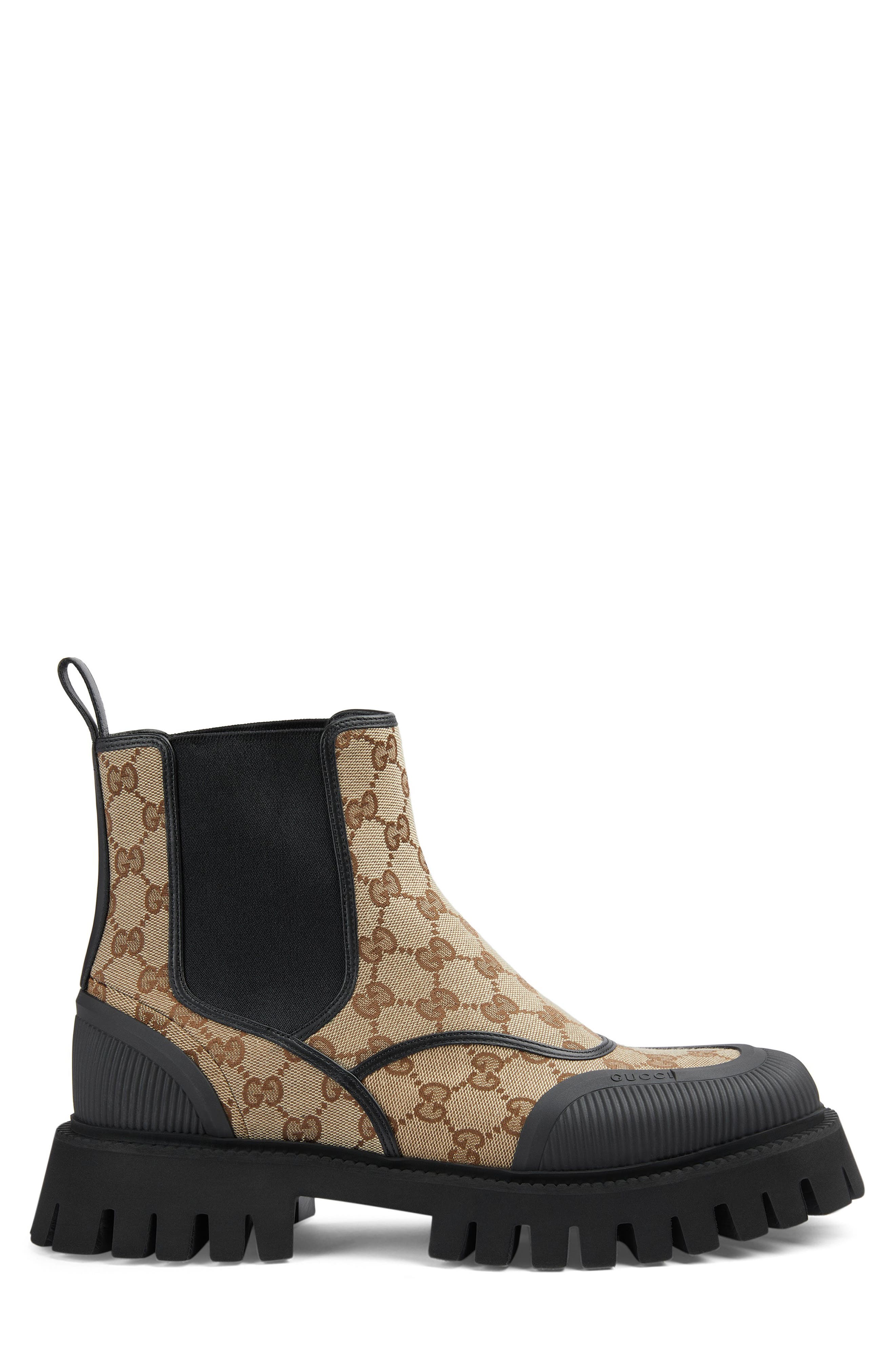 Gucci Maxi GG Canvas Chelsea Boot, Alternate, color, 