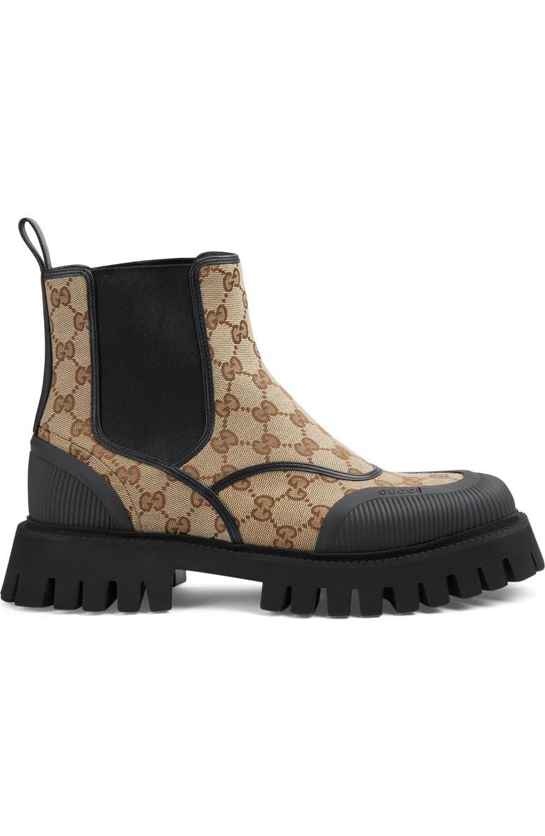 Gucci Maxi GG Canvas Chelsea Boot, Alternate, color,