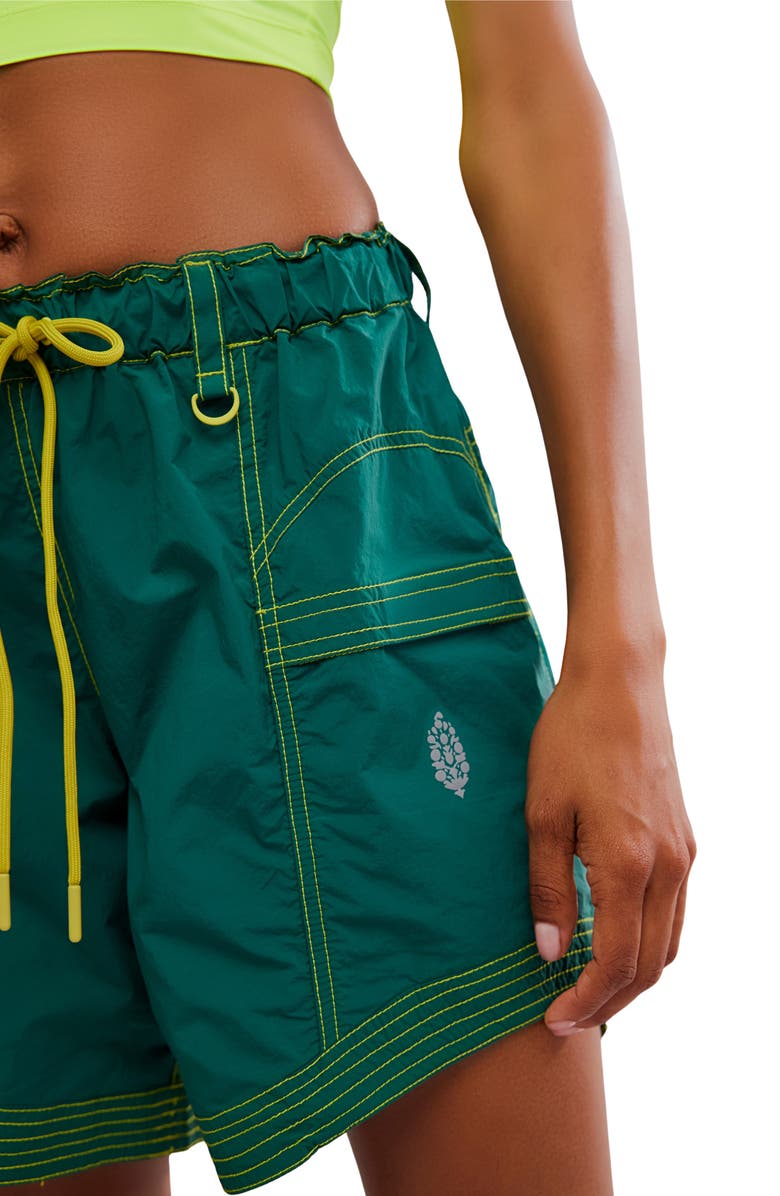 Free People FP Movement In The Wild Long Shorts, Alternate, color, Evergreen