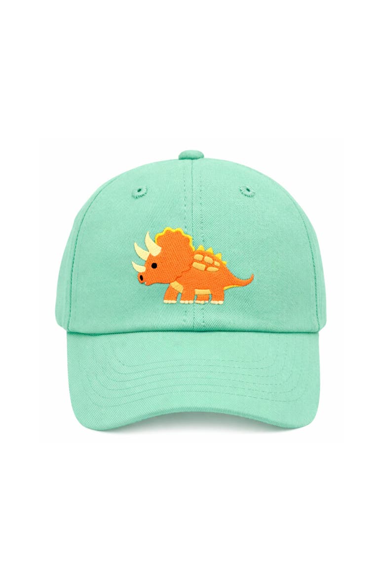 Triceratops Baseball Hat, Main, color, Green