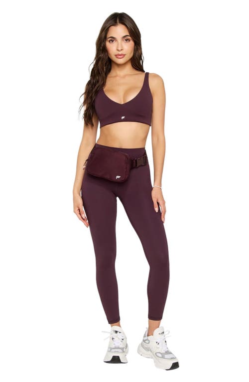 Fabletics Pureluxe Longline Low Impact Bra In Burgundy