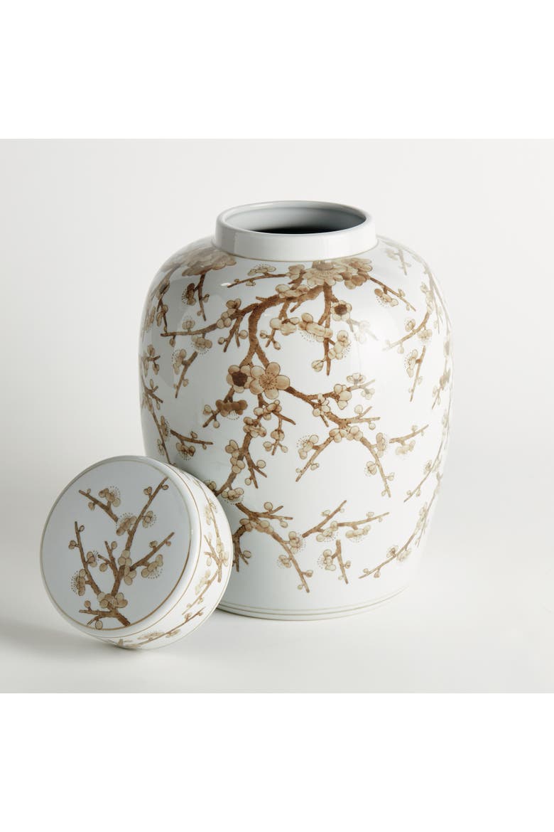 Province Empress Lidded Ginger Jar - Brown & White Ceramic, Alternate, color, White