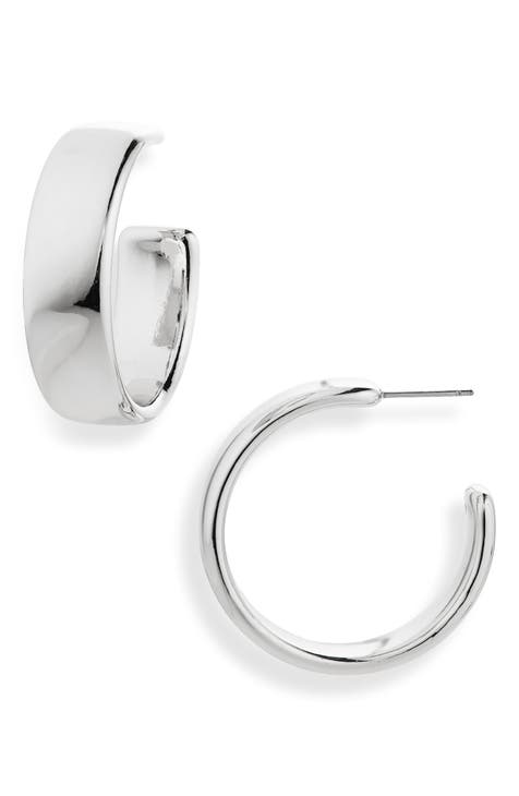 Flat Wide Hoop Earrings