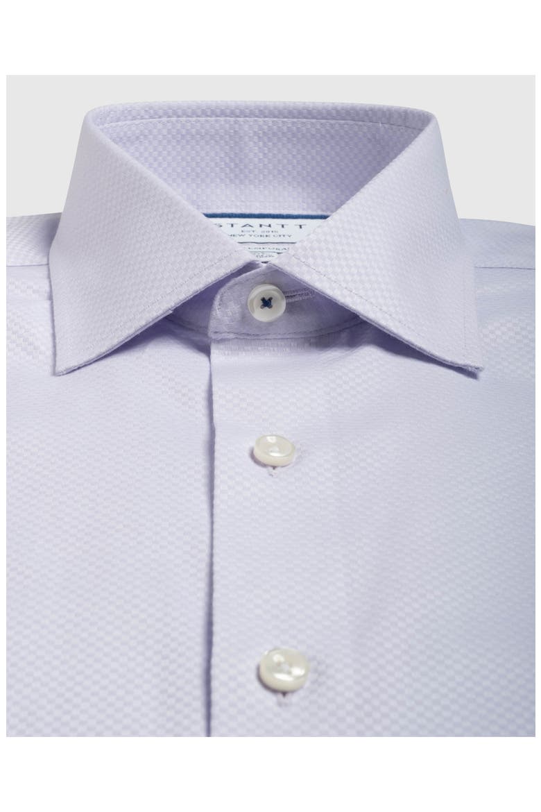 Contemporary Fit Wrinkle Resistant Cotton Dobby Dress Shirt, Alternate, color, LAVENDER