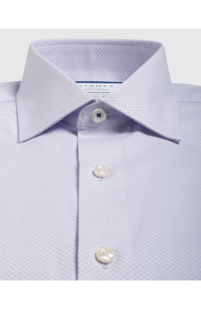Stantt Contemporary Fit Wrinkle Resistant Cotton Dobby Dress Shirt, Alternate, color, Lavender