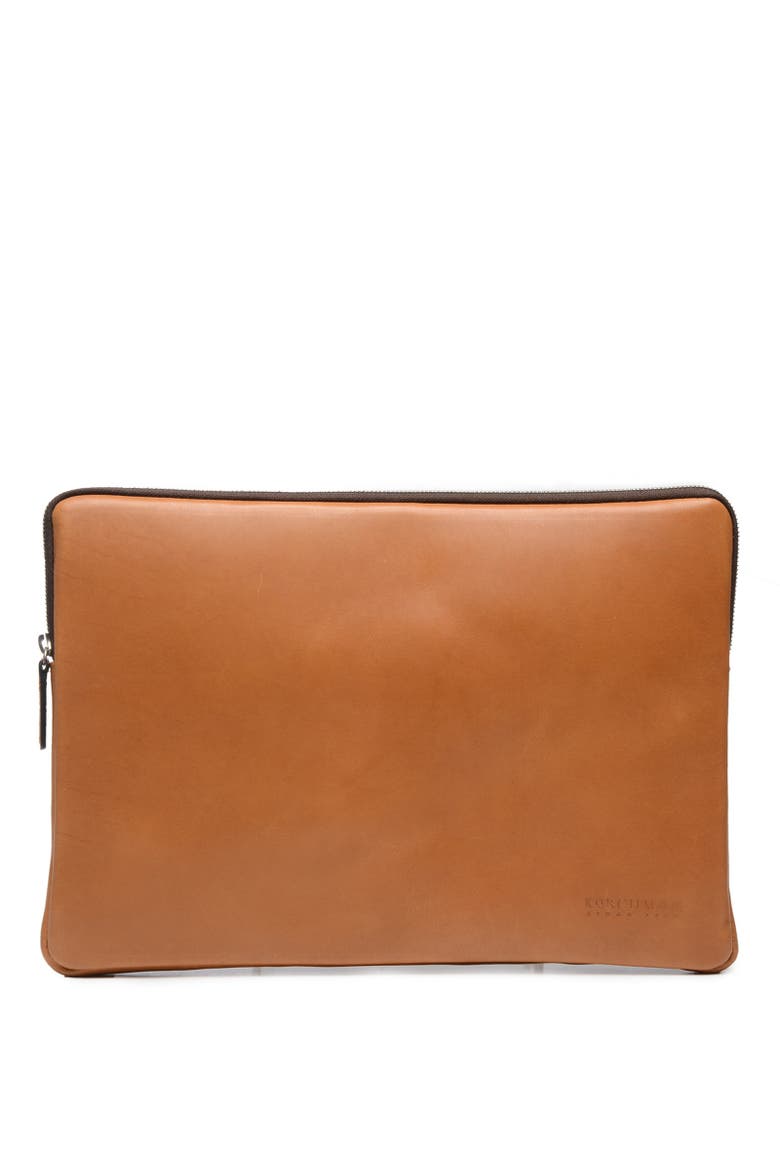 Clifford Leather Laptop Sleeve, Main, color, Tan