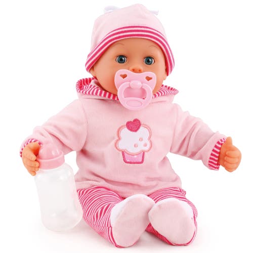 Bayer Design First Words Baby Pink Cupcake 24 Sounds 15" Doll Pacifier & Bottle in Multicolored  product