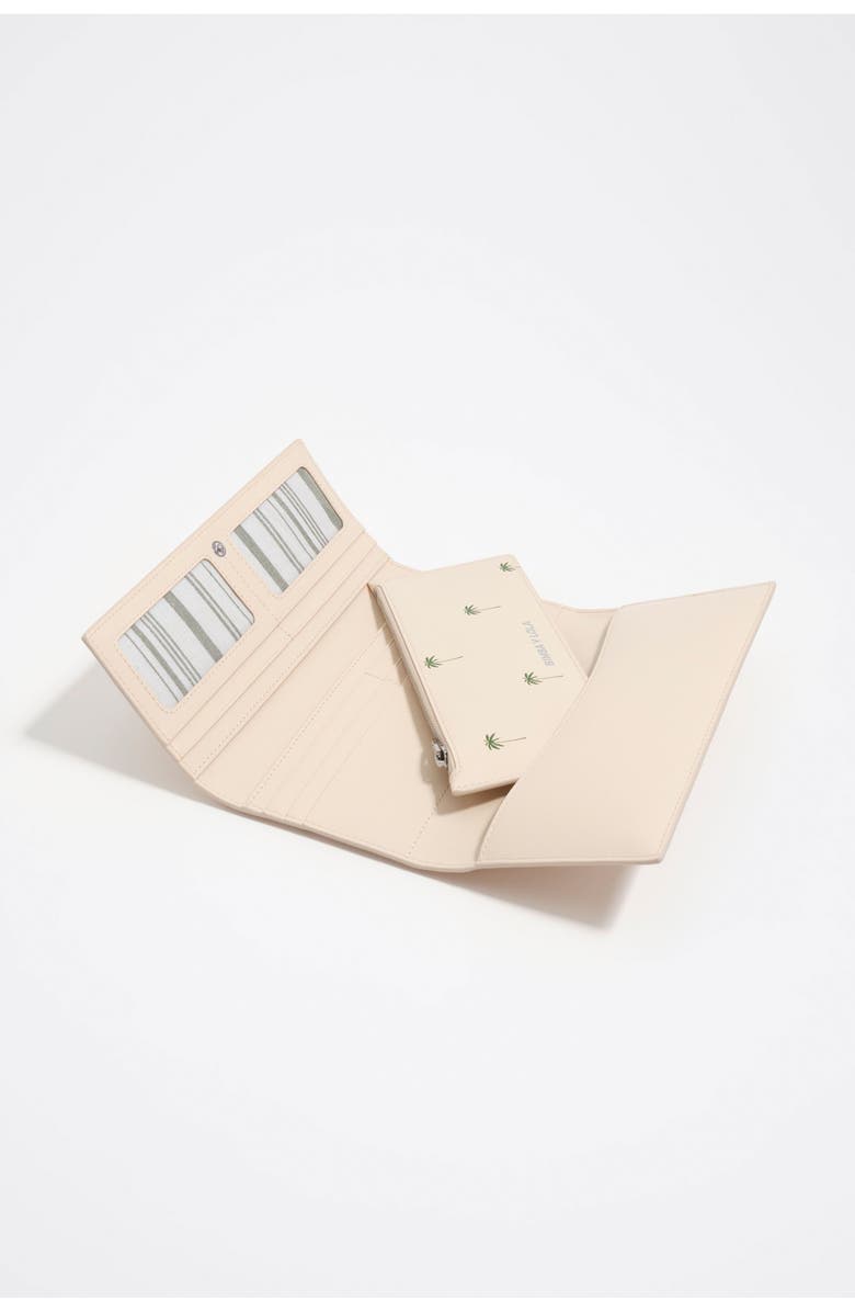 Bimba y Lola Large Leather Palms Wallet, Alternate, color, Sand