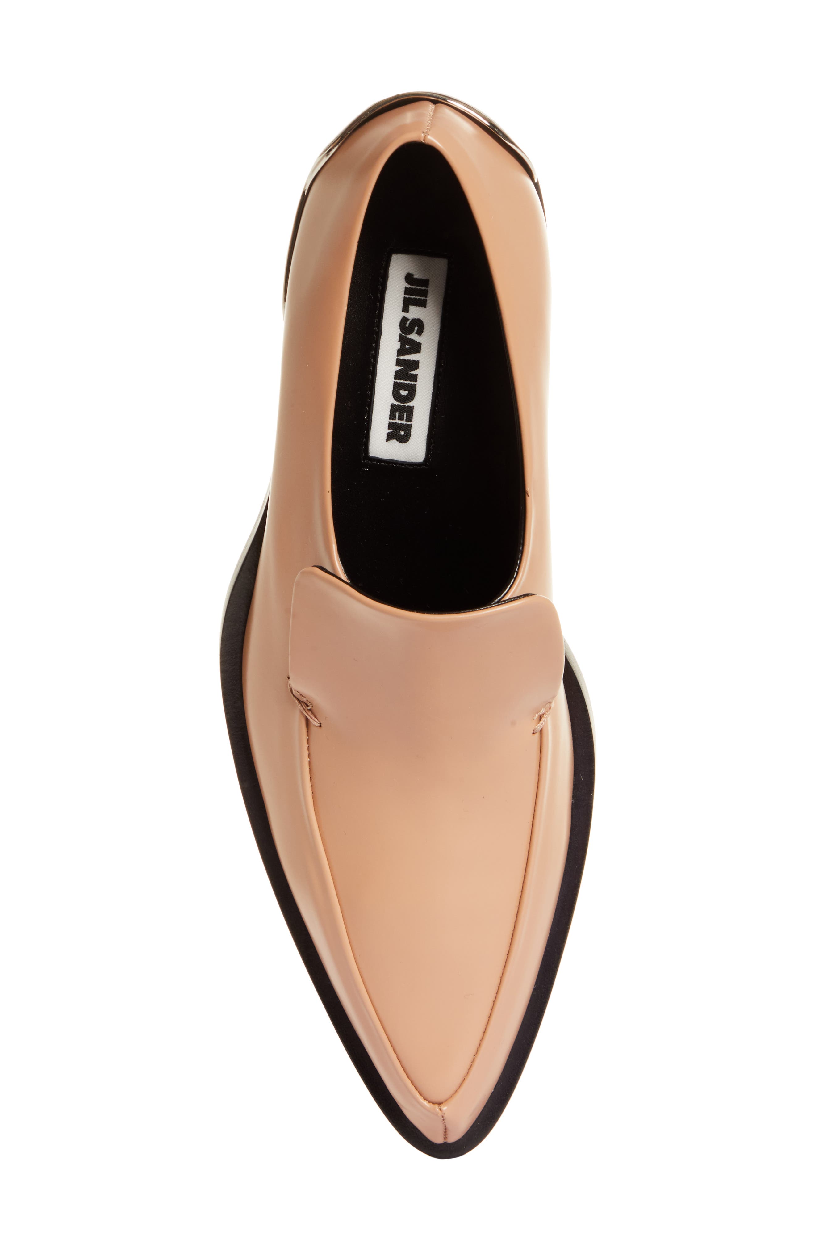 Jil Sander Steel Heel Pointed Toe Loafer, Alternate, color, 