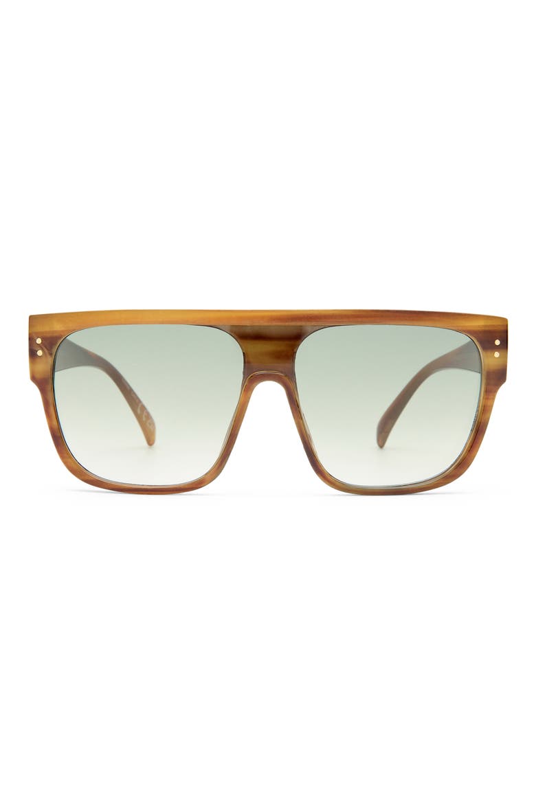 Starwake Oversize Flat Top Sunglasses, Main, color, CHOCOLATE HAZE