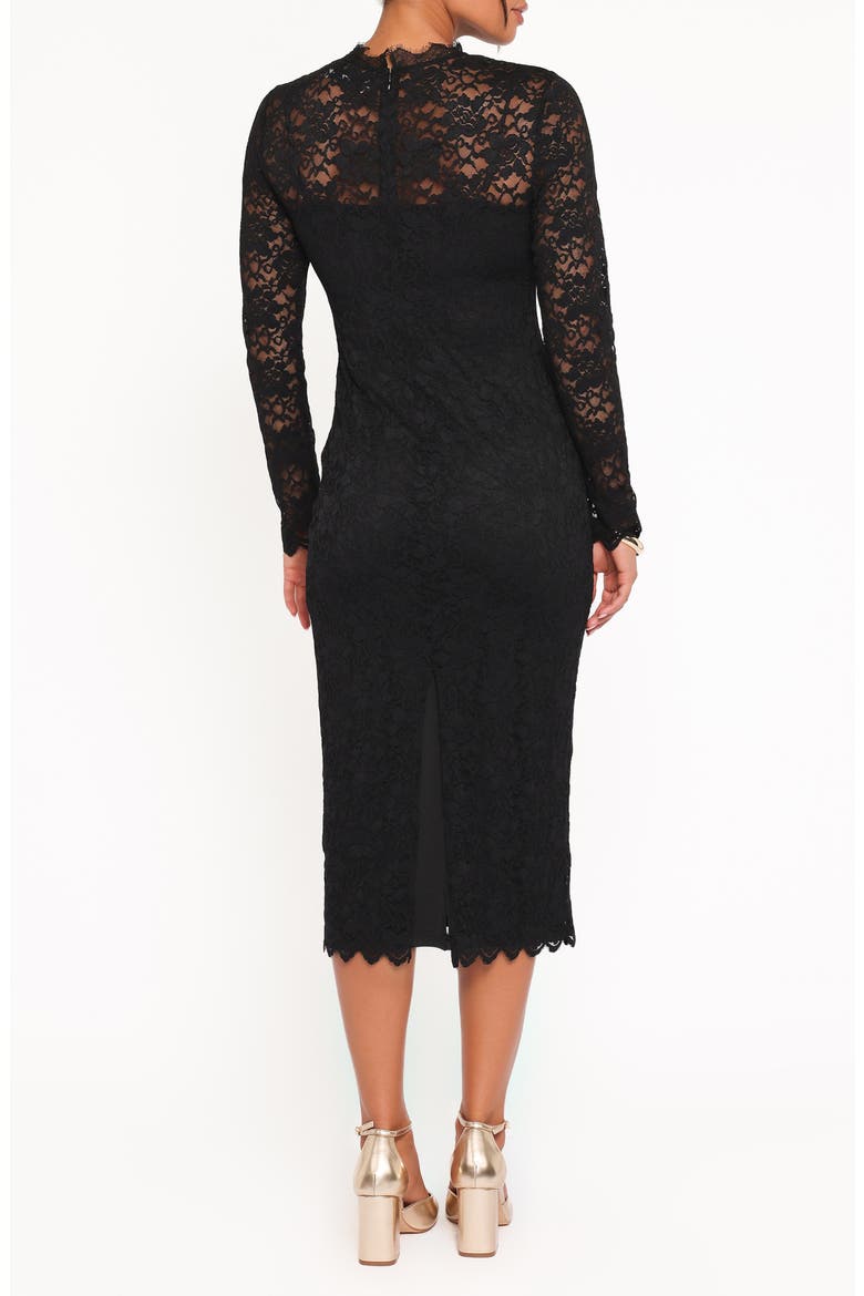 Davina Long Sleeve Midi Dress, Alternate, color, BLACK