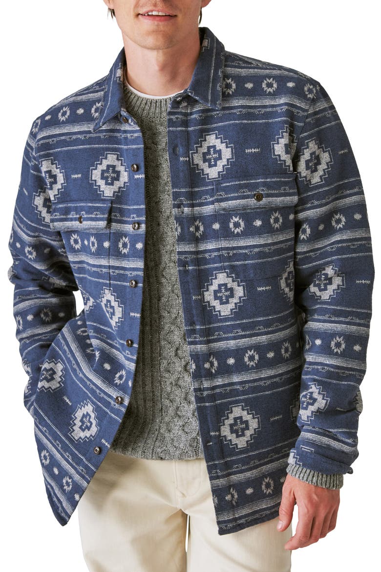 Jacquard Woven Utility Button-Up Shirt, Main, color, BLUE GREY