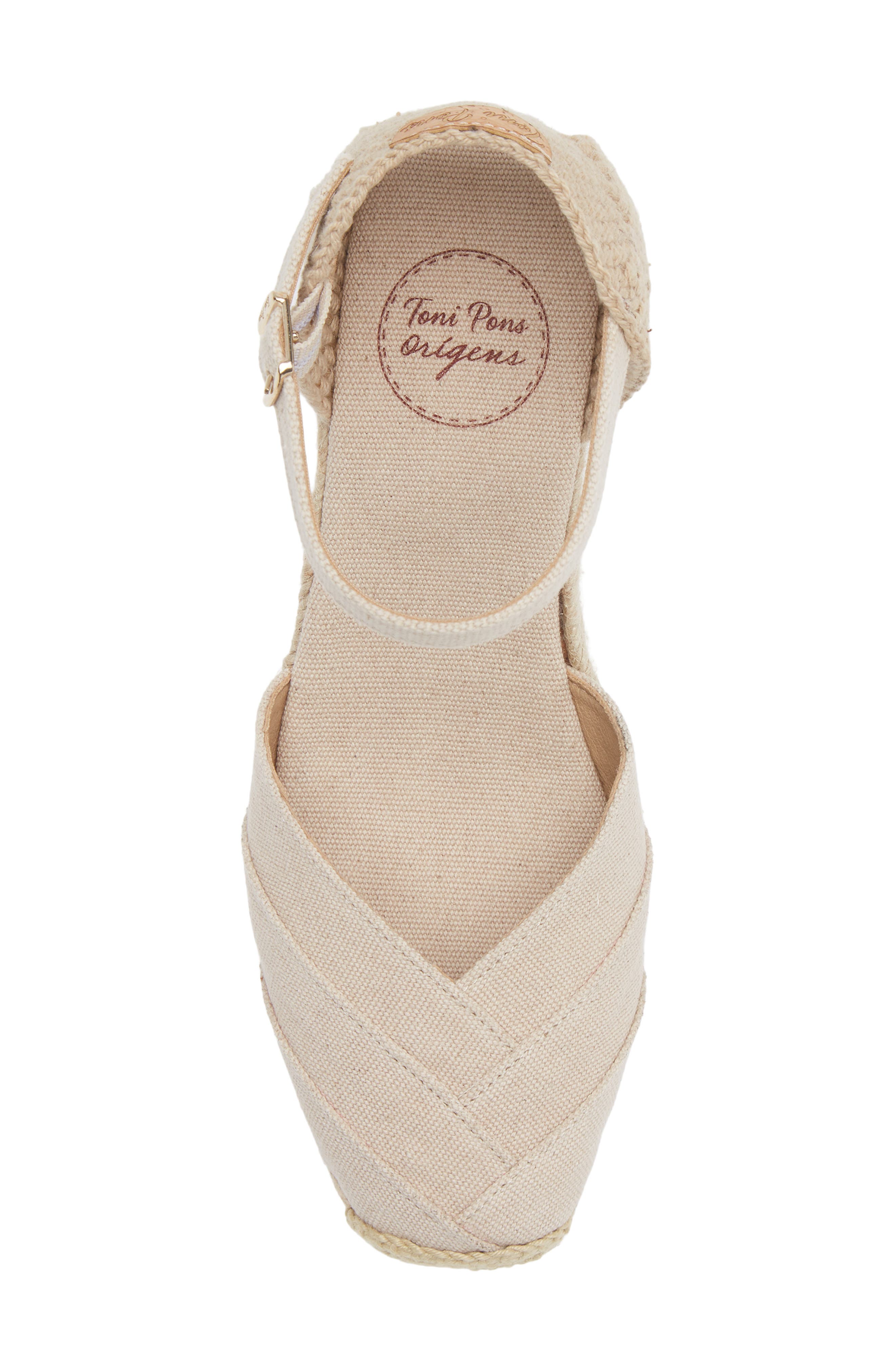 Toni Pons Clara Ankle Strap Espadrille Wedge, Alternate, color, Sand