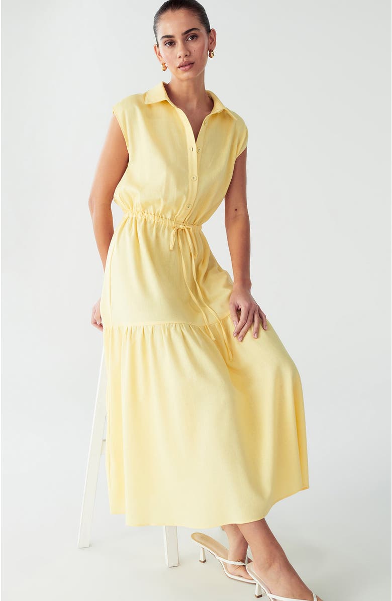 WILLA Marle Midi Dress, Alternate, color, Lemon