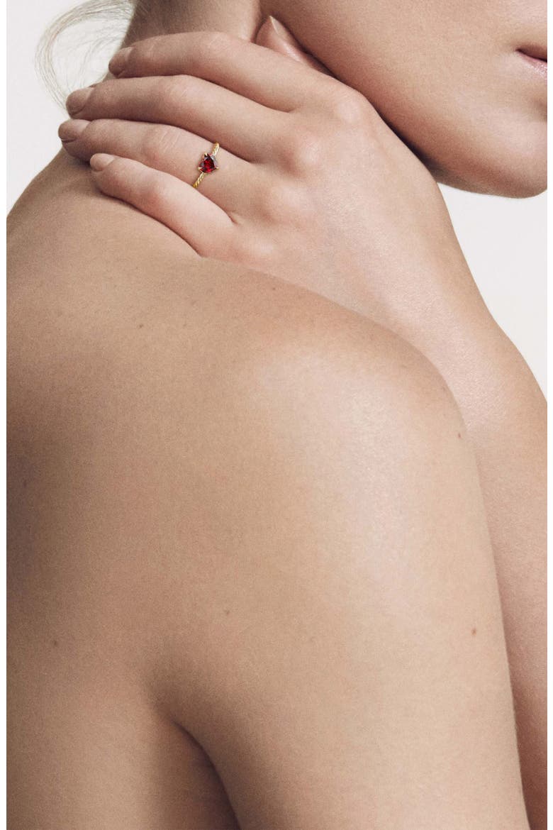 Garnet Heart Ring, Alternate, color, 18K YELLOW GOLD
