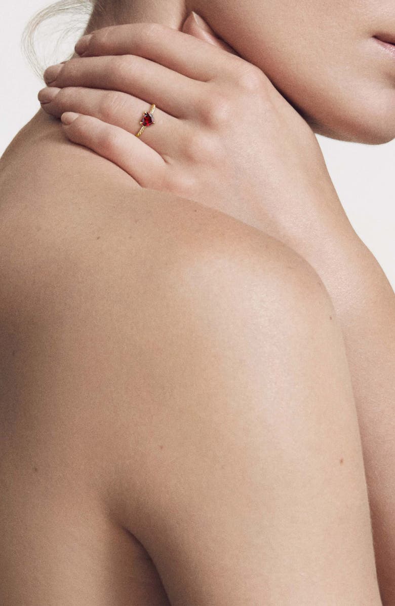 David Yurman Garnet Heart Ring, Alternate, color, 18K Yellow Gold