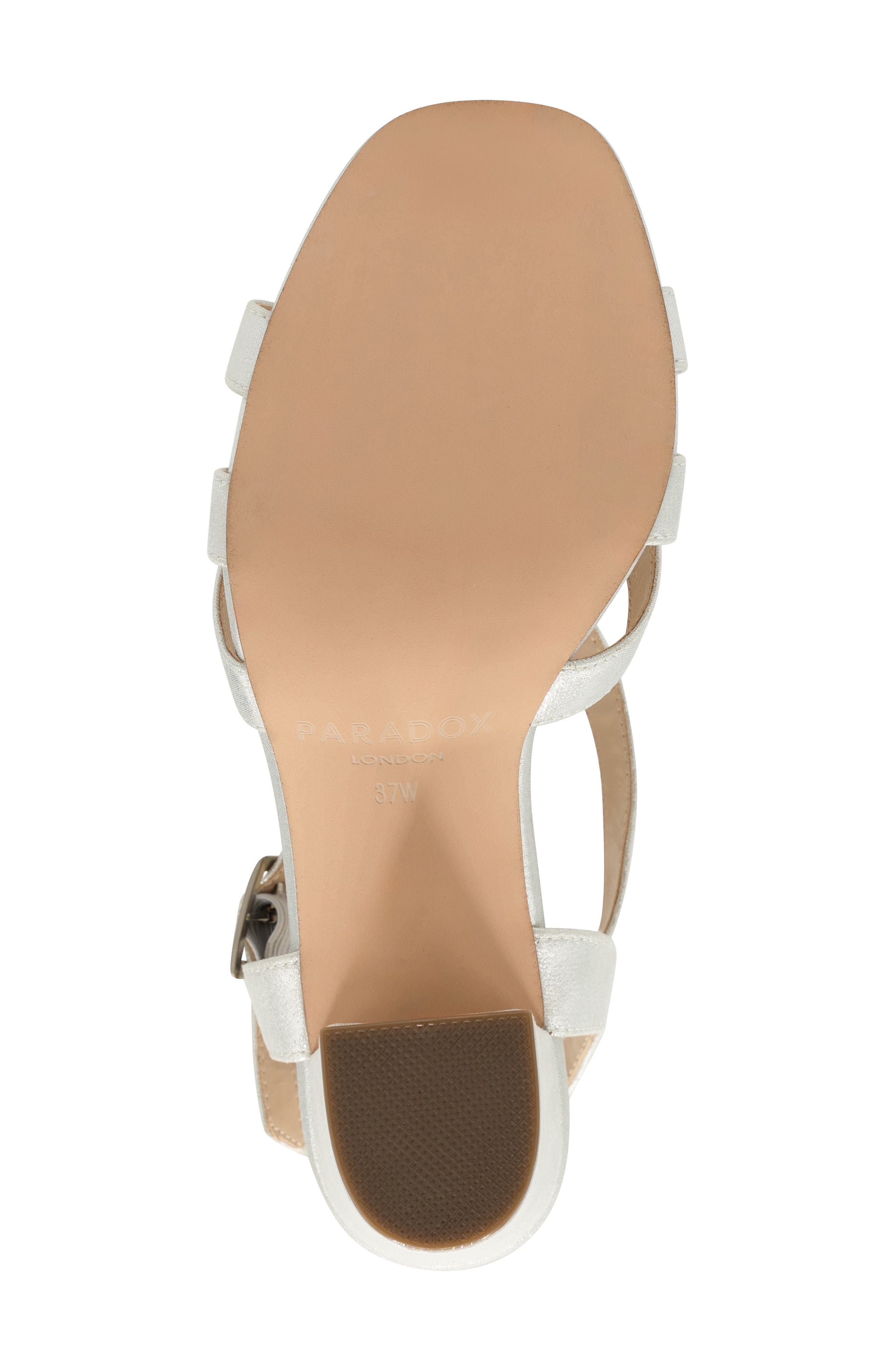 Paradox London Pink Ida Ankle Strap Sandal, Alternate, color, Silver