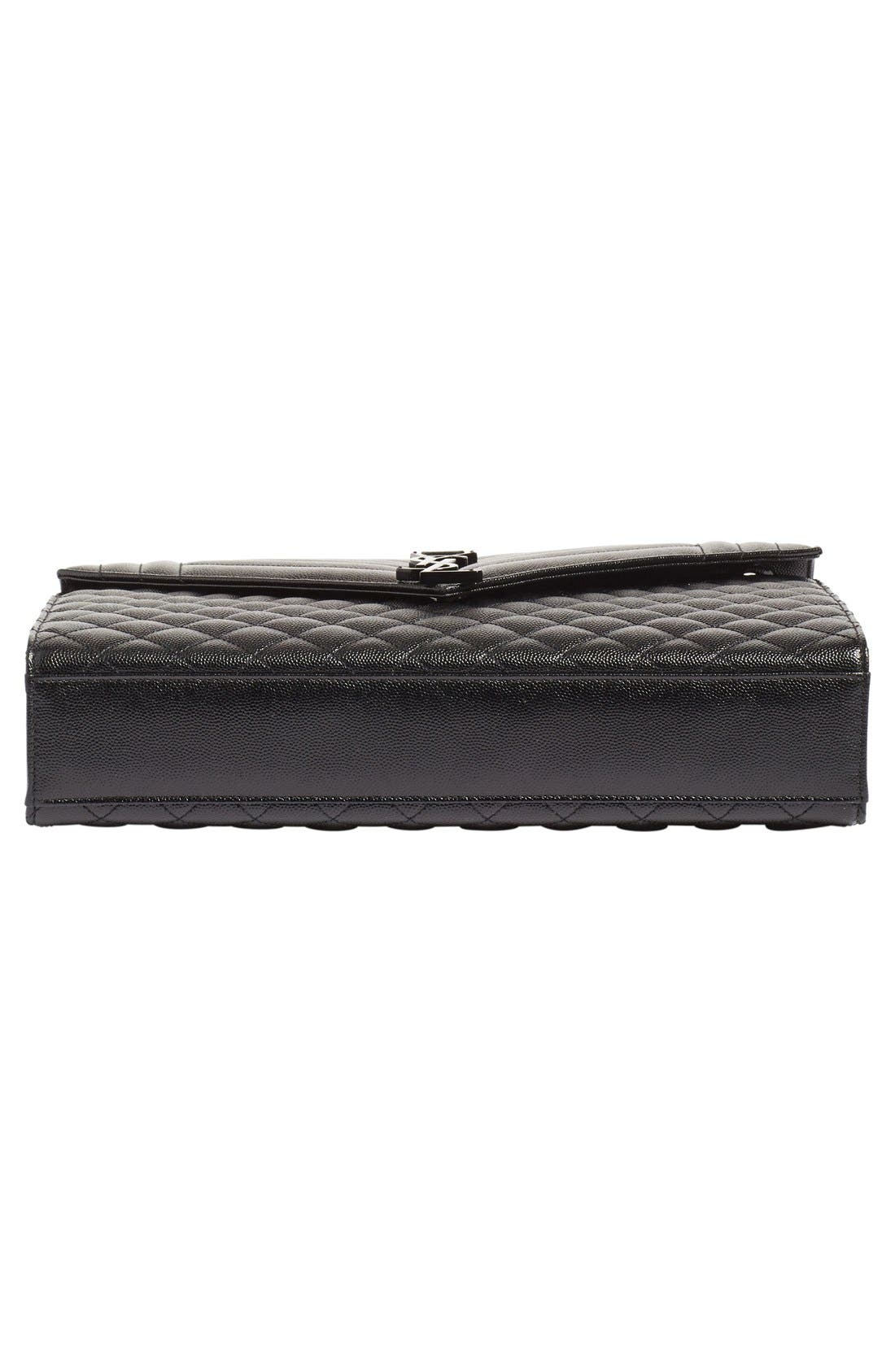 Saint Laurent 'Medium Monogram' Chevron Quilted Leather Shoulder Bag, Alternate, color, 