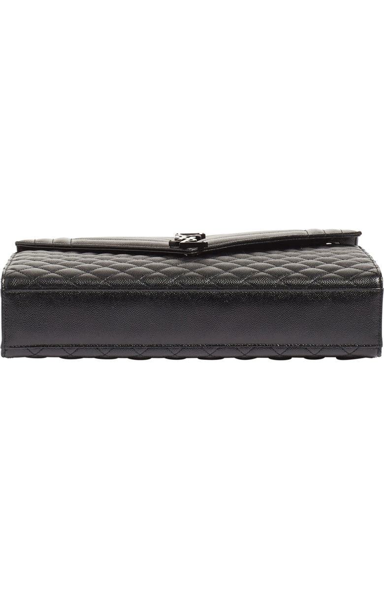 Saint Laurent 'Medium Monogram' Chevron Quilted Leather Shoulder Bag, Alternate, color,