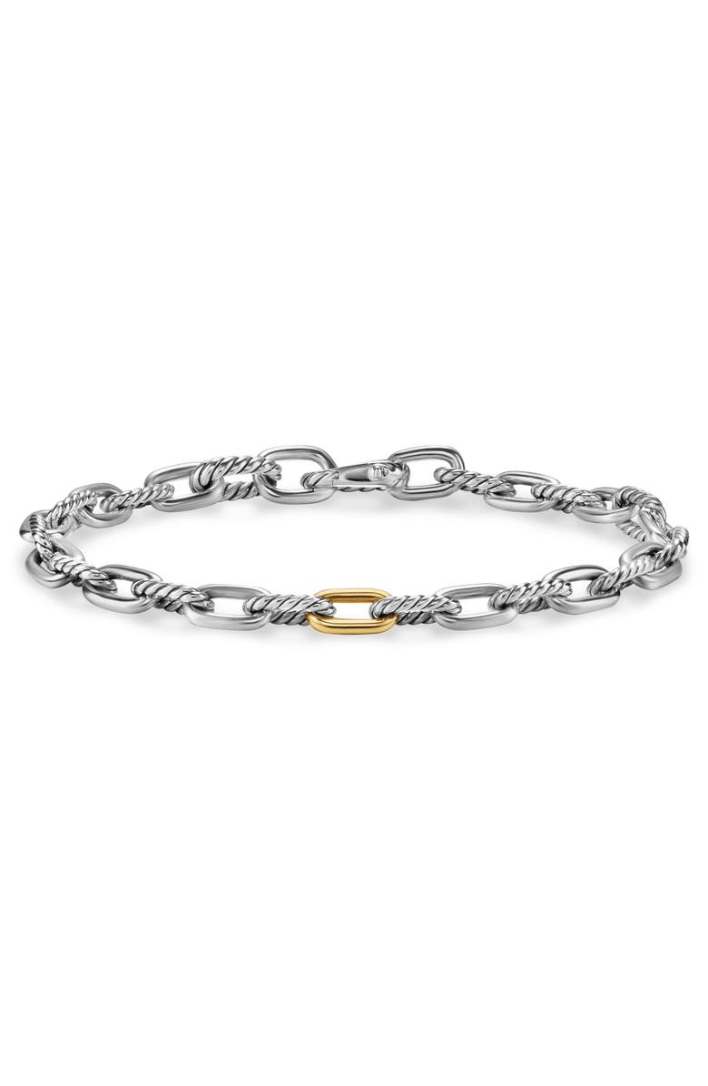 David Yurman Men's DY Madison<sup>®</sup> Chain Bracelet in Sterling Silver with 18K Yellow Gold, 6mm, Main, color, Silver