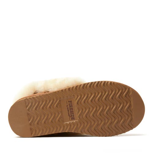 Dearfoams Fireside Perth Genuine Shearling Foldover Boot In Brown