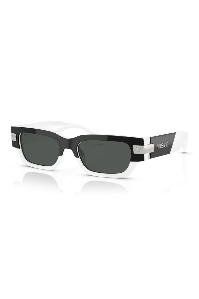 53mm Rectangular Sunglasses, Alternate, color, DARK GREY